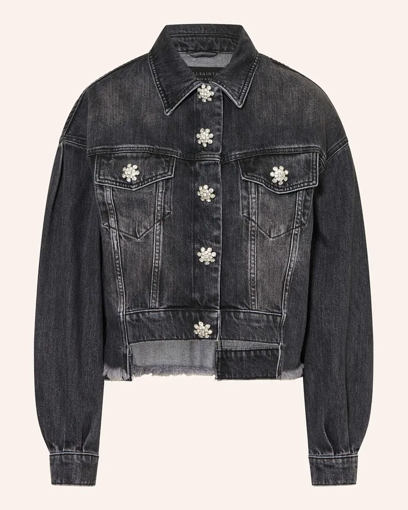 AllSaints Jeansjacke BETH mit Schmucksteinen Schwarz