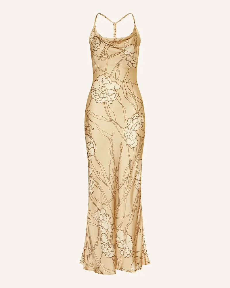 Reiss Satinkleid ROCHELLE-FLORAL Gold