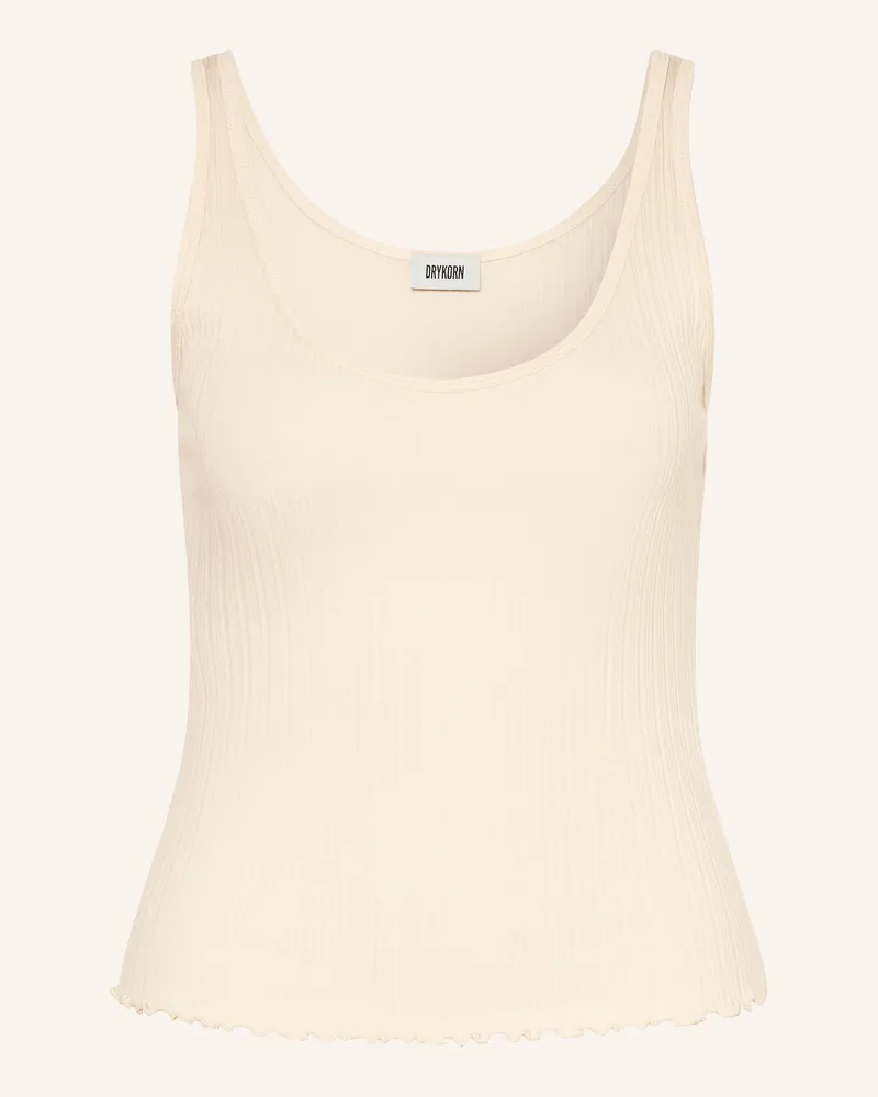 Drykorn Top Vendica weiss Hellbraun