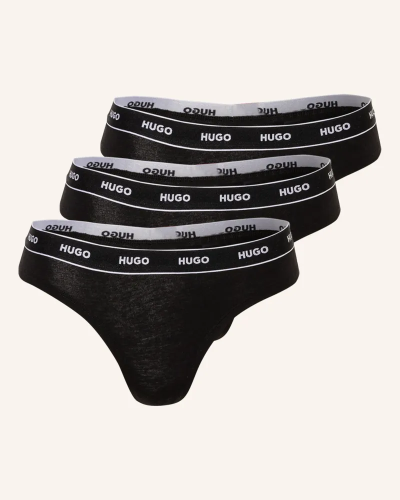 HUGO BOSS 3er-Pack String schwarz Schwarz
