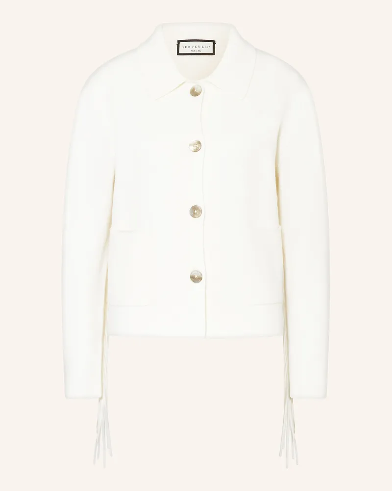SEM PER LEI Strickjacke Ecru