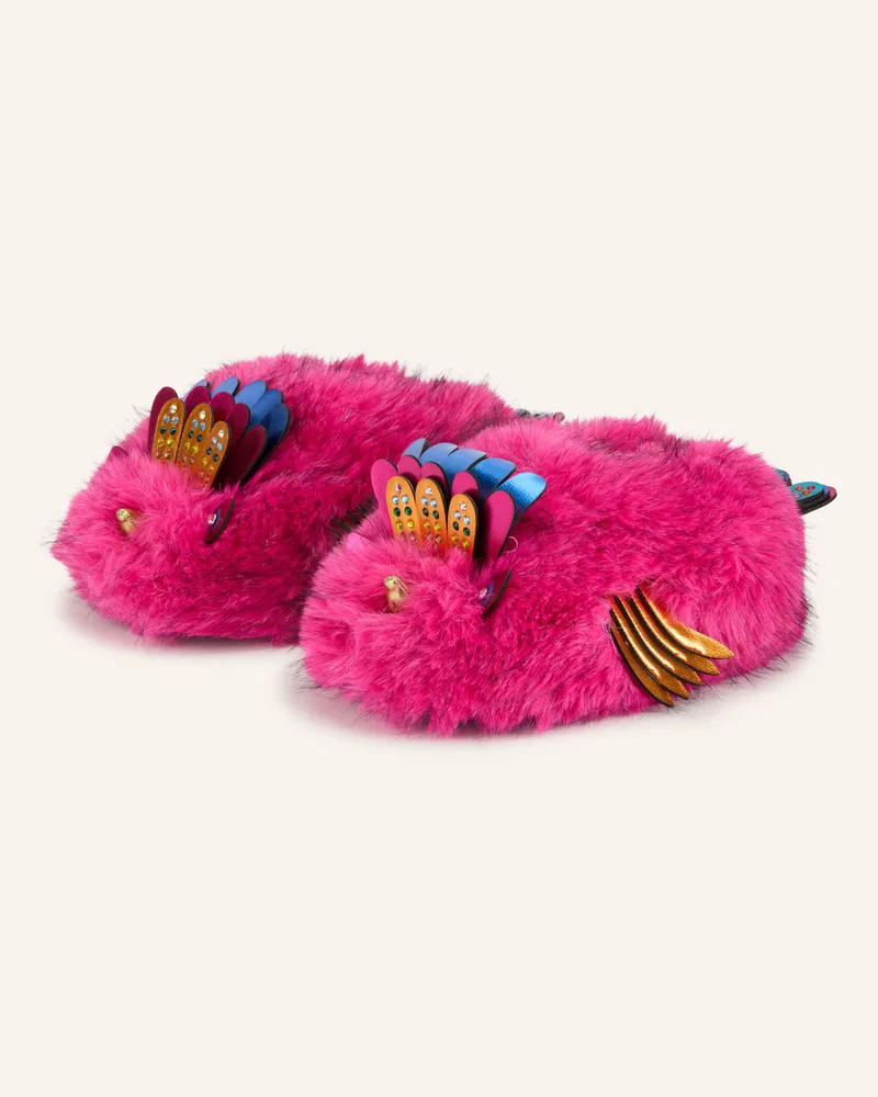 Kurt Geiger Hausschuhe Aus Kunstfell Mit Schmucksteinen pink Pink