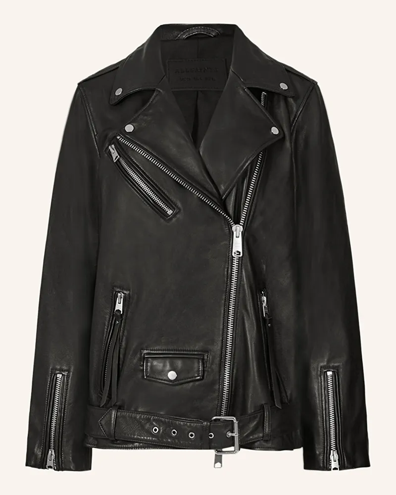 AllSaints Lederjacke Billie Biker schwarz Schwarz