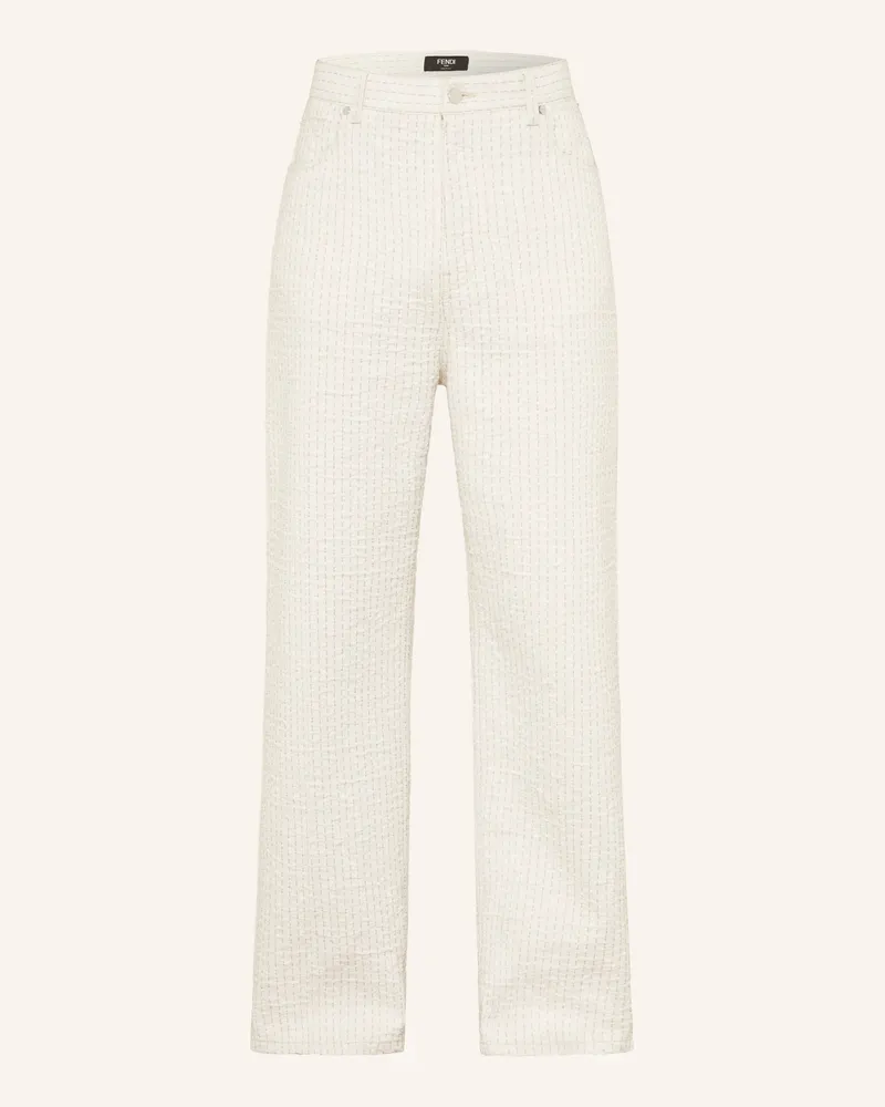 Fendi Jeans Relaxed Fit weiss Creme