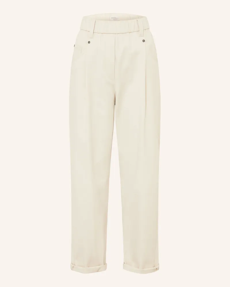 Brunello Cucinelli Hose weiss Ecru