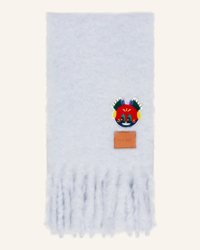 Loewe Mohair-Schal blau Hellblau