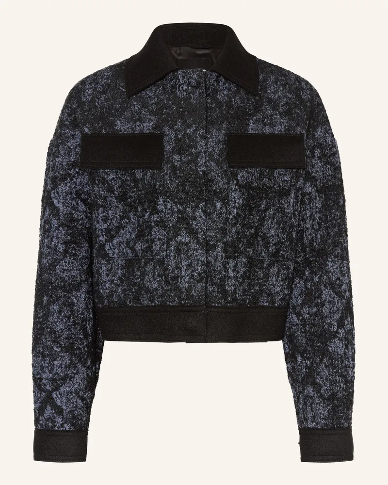 HUGO BOSS Kastenjacke JUTALA im Materialmix Schwarz