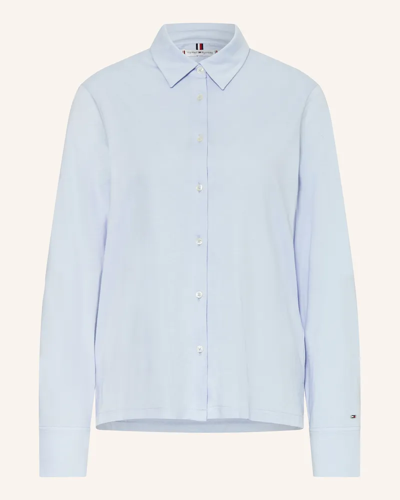 Tommy Hilfiger Hemdbluse aus Jersey Hellblau