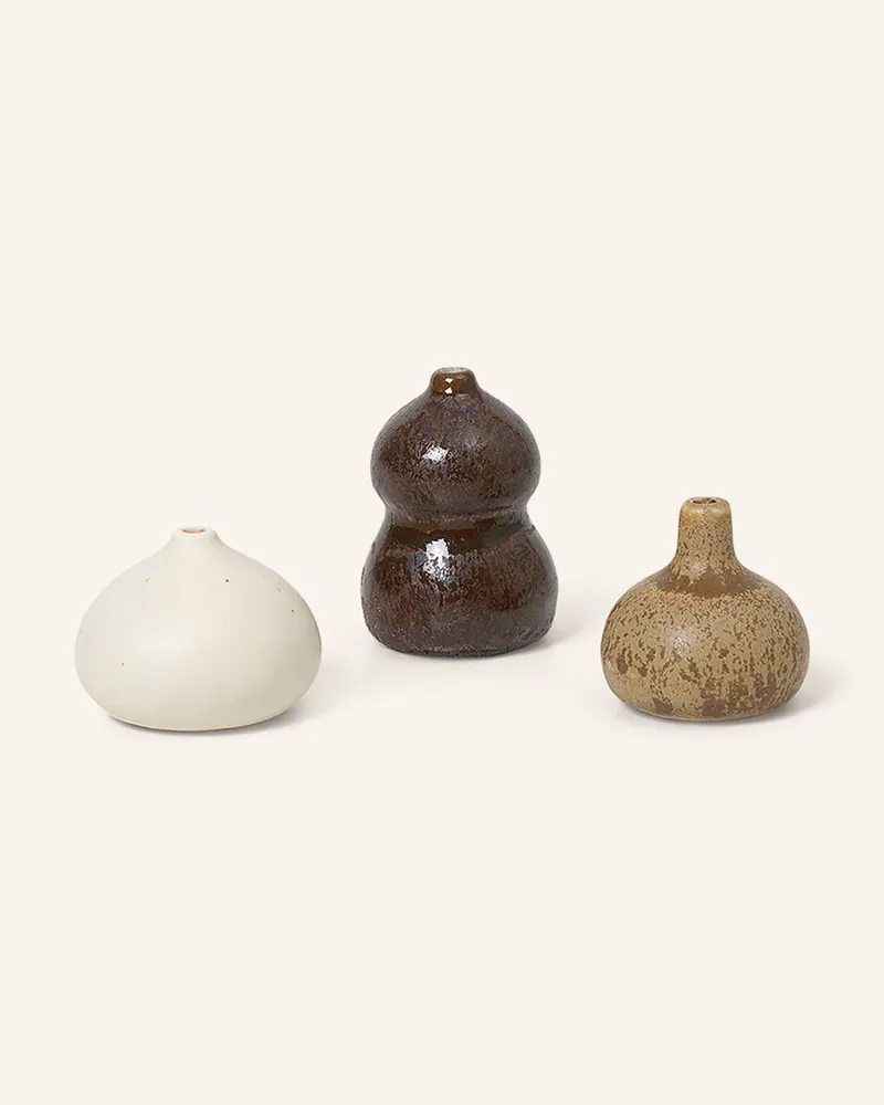 ferm LIVING 3er-Set Vasen Komo beige Weiss