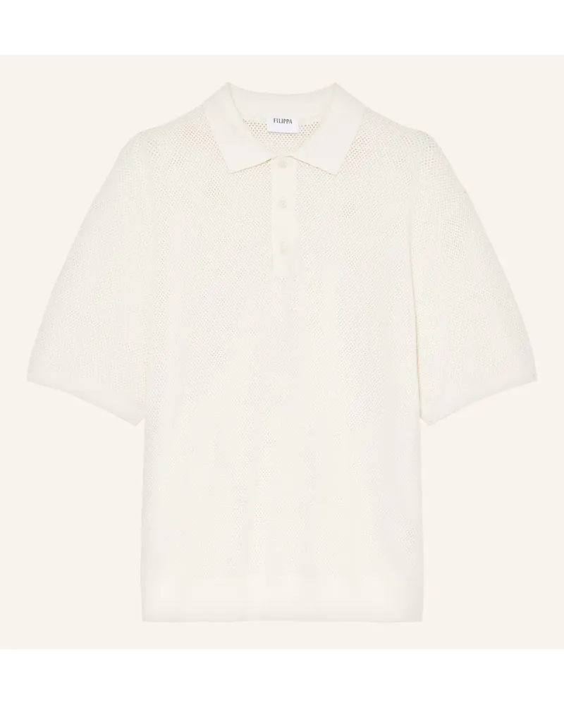 Filippa K Mesh-Poloshirt Weiss