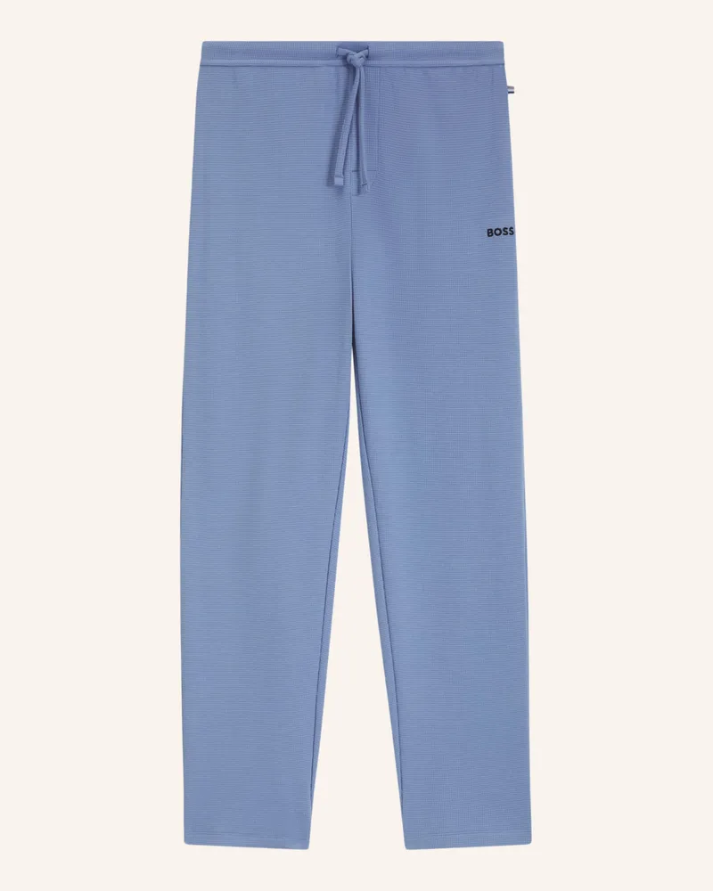 HUGO BOSS Schlafhose WAFFLE Hellblau