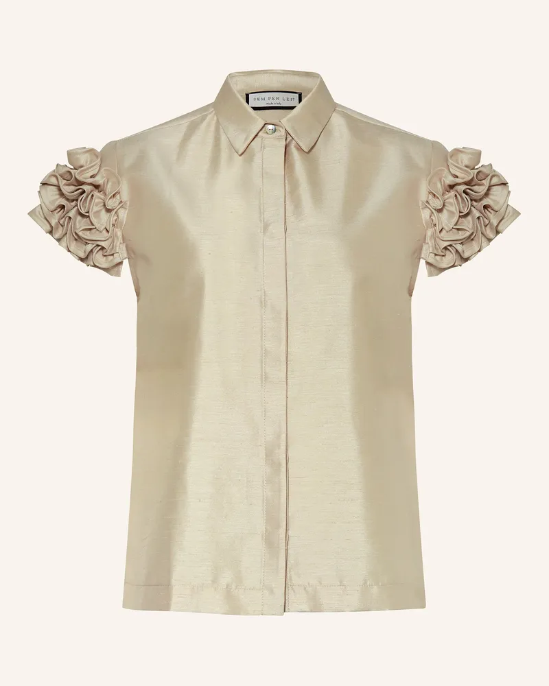 SEM PER LEI Hemdbluse mit Rüschen Creme