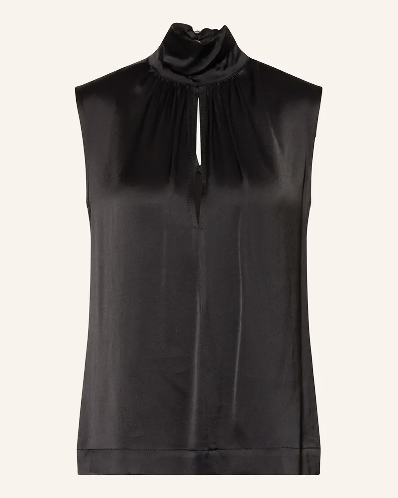 ottod’Ame Blusentop aus Satin Schwarz