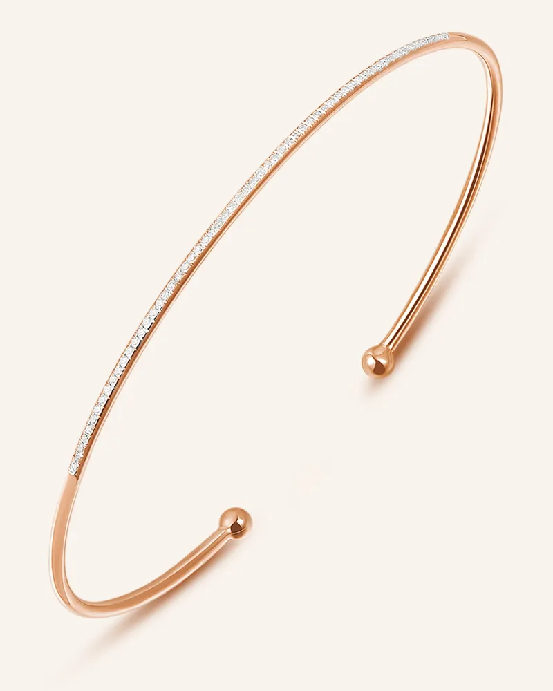 Leaf Armreif CIRCLE aus 18 Karat Roségold mit Diamanten Roségold