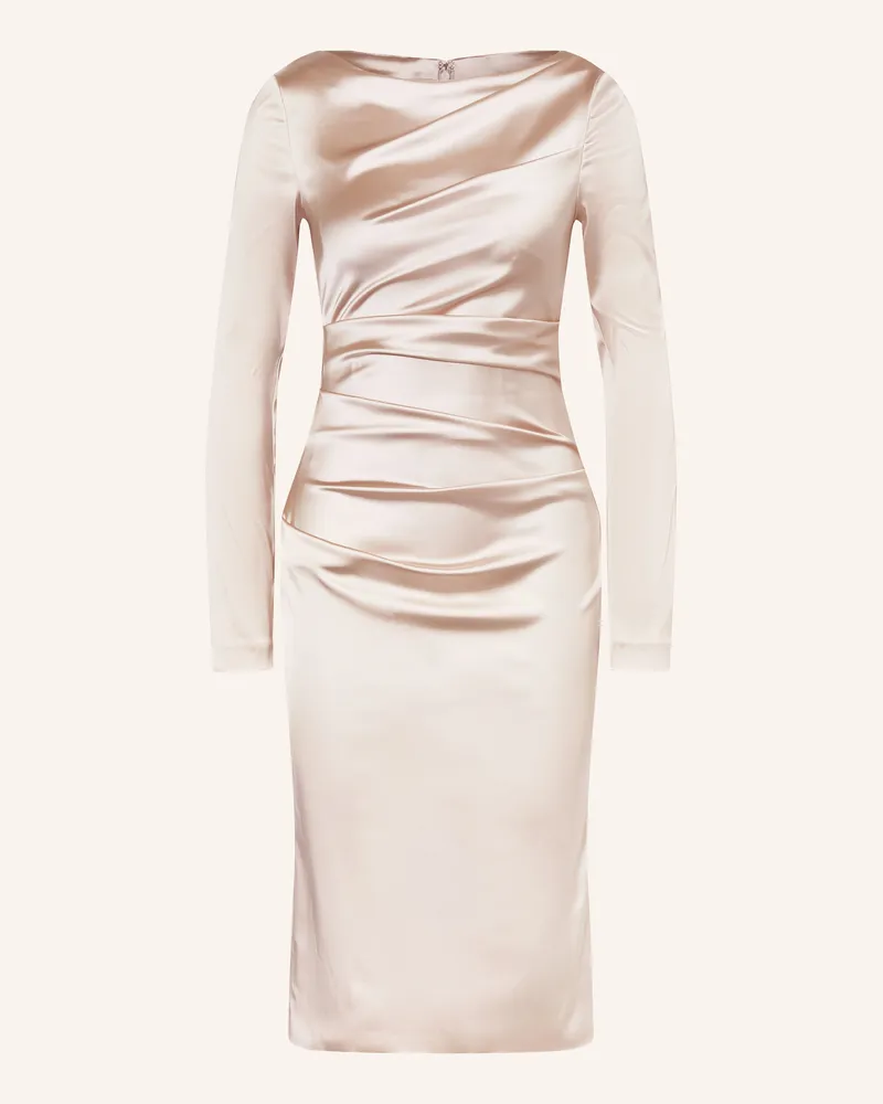 Talbot Runhof Cocktailkleid Aus Satin beige Creme
