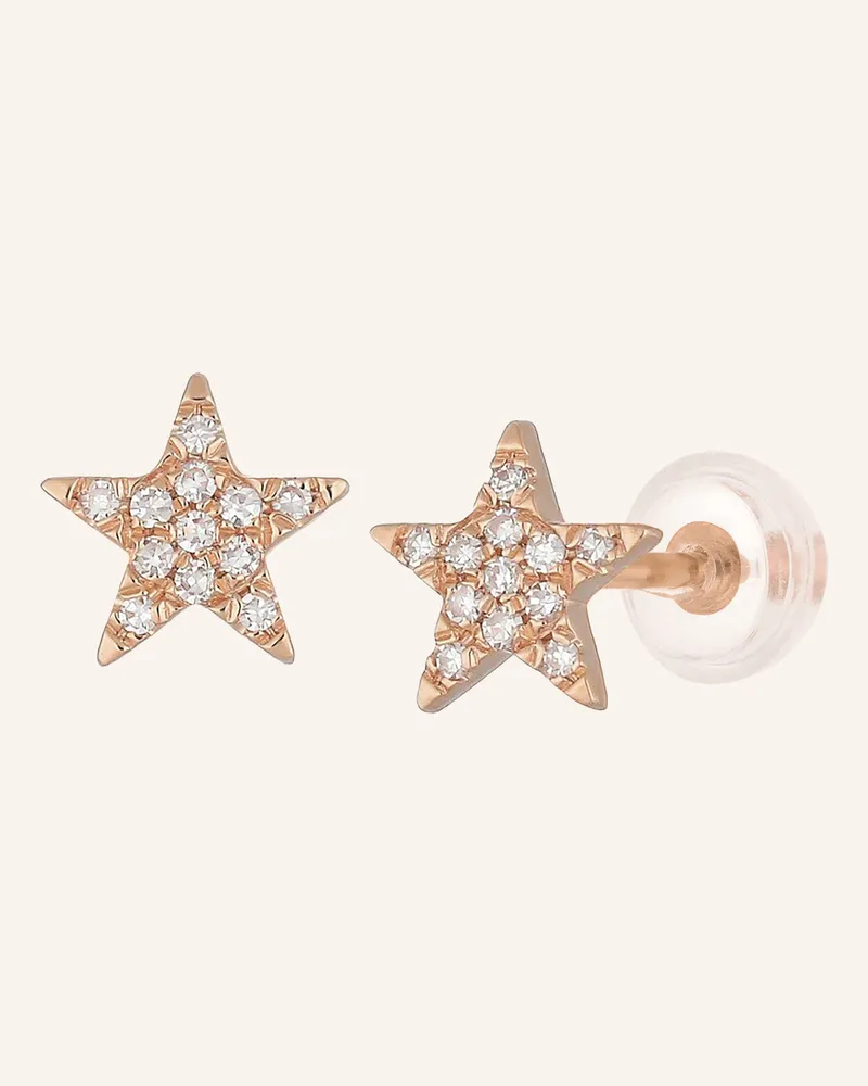 Leaf Ohrstecker Star 18 Karat Rosegold Mit Diamanten rosegold Roségold