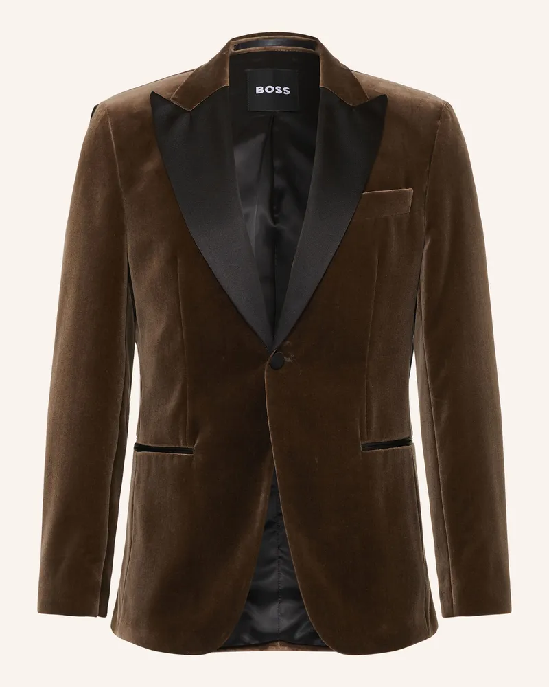 HUGO BOSS Samtsakko Hutson Slim Fit braun 248