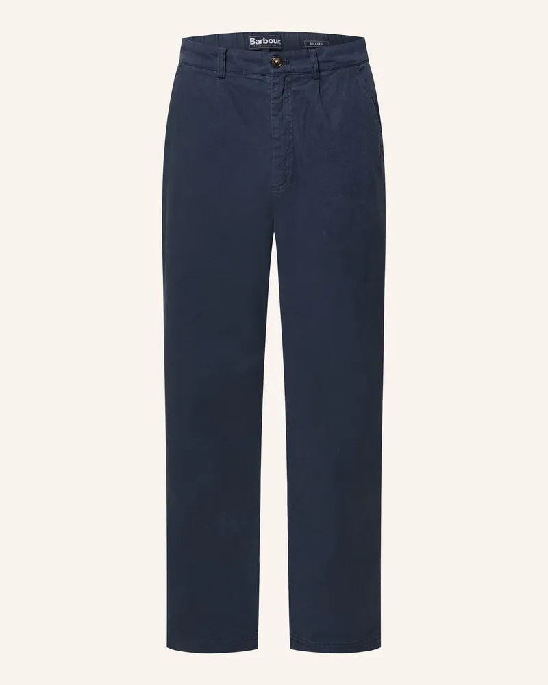 Barbour Hose Cotton Regular Fit blau Dunkelblau