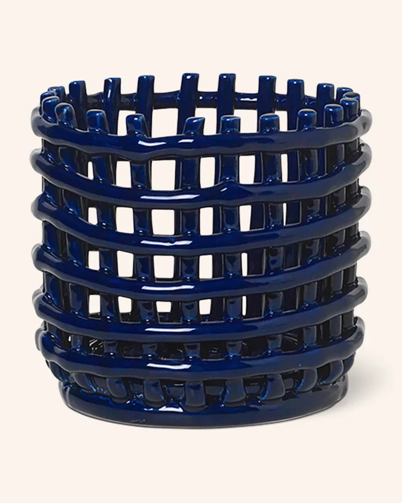 ferm LIVING Korb CERAMIC Dunkelblau
