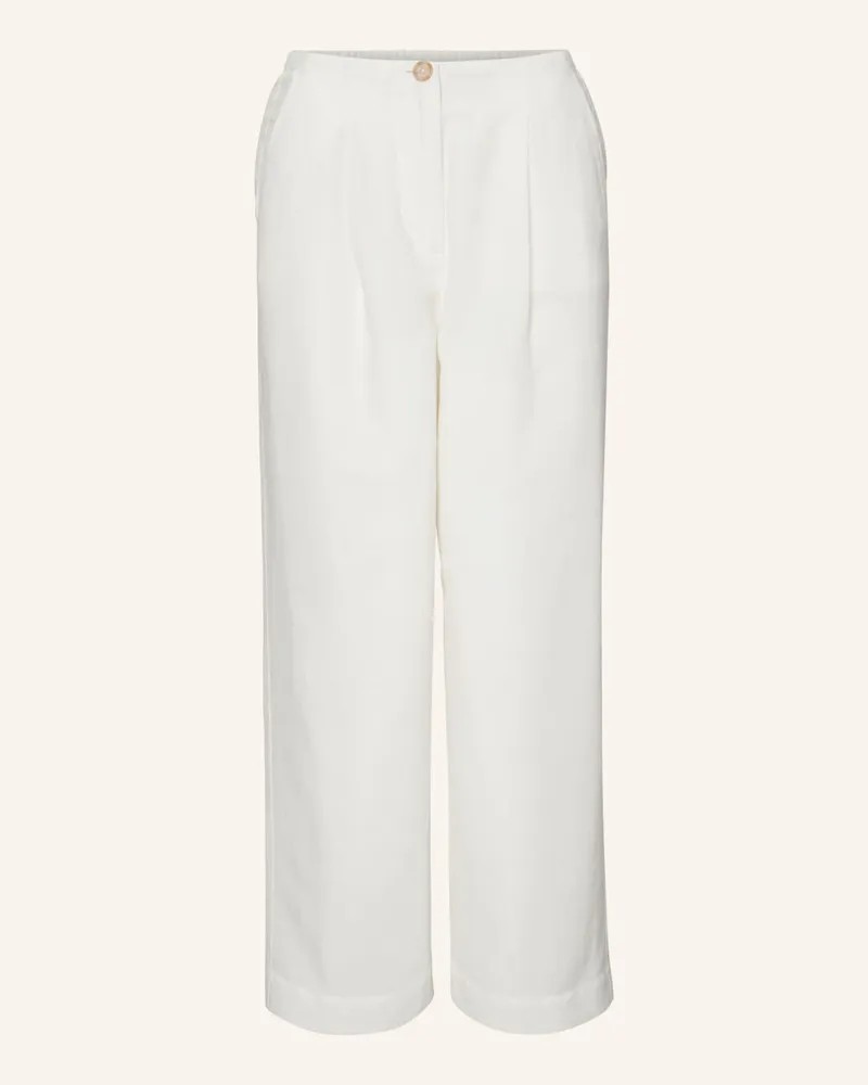 Marc O'Polo Bundfaltenhose Weiss