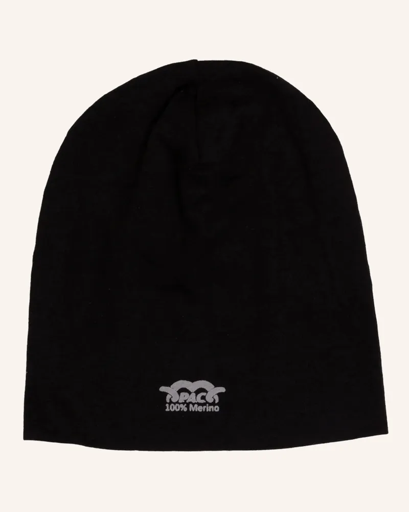 P.A.C. Multifunktionsmütze Aus Merinowolle schwarz Schwarz