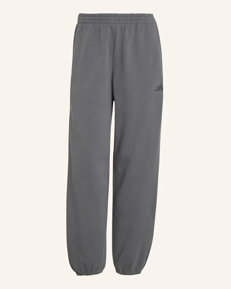 adidas Adidas Kit Loose Hose, Mit Bündchen, Kleines Logo grau Grau
