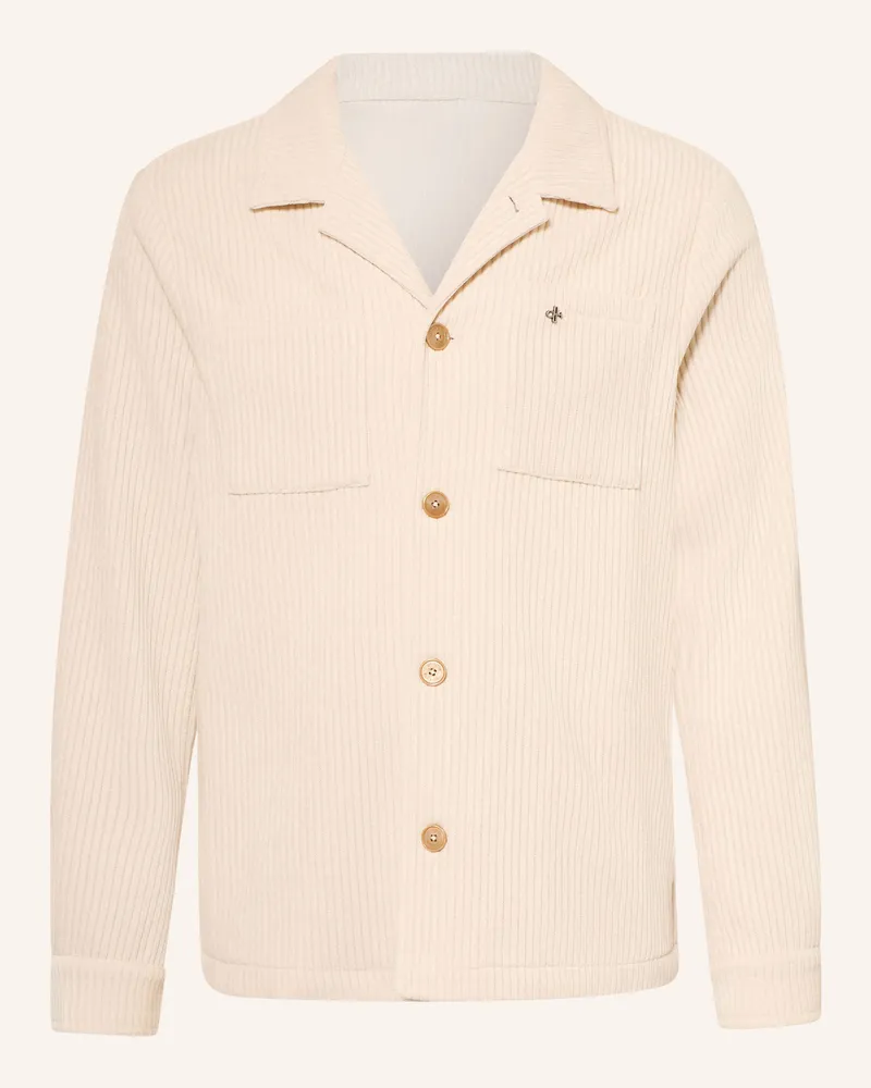 DISTRETTO12 Overshirt Torino Aus Cord weiss Creme