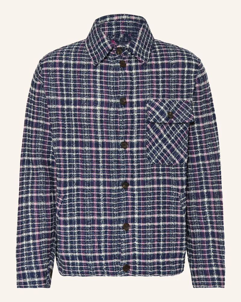 Etro Bouclé-Overjacket Dunkelblau
