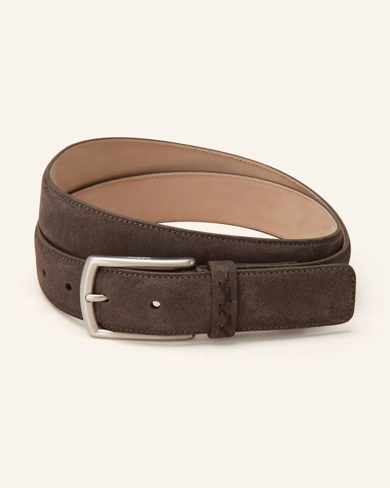 Ermenegildo Zegna Ledergürtel beige Taupe