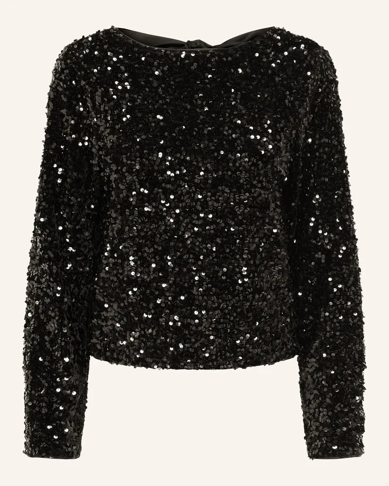 only Longsleeve Mit Pailletten schwarz Schwarz