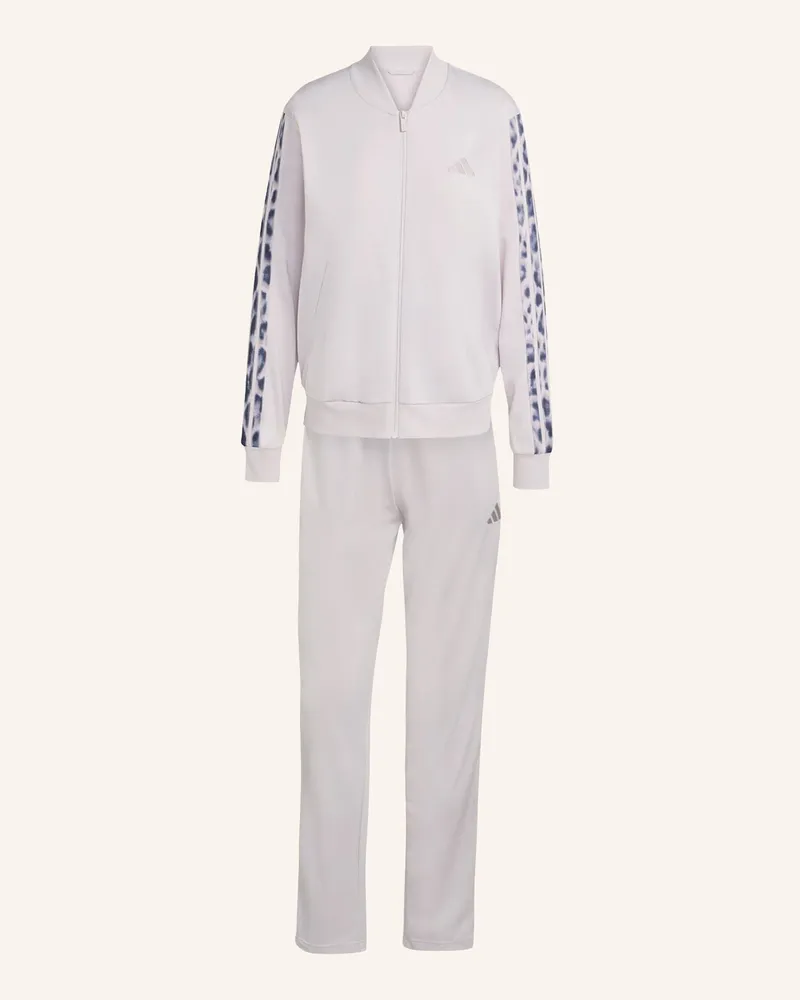 adidas Trainingsanzug 3-Stripes Leopard Print lila Lila
