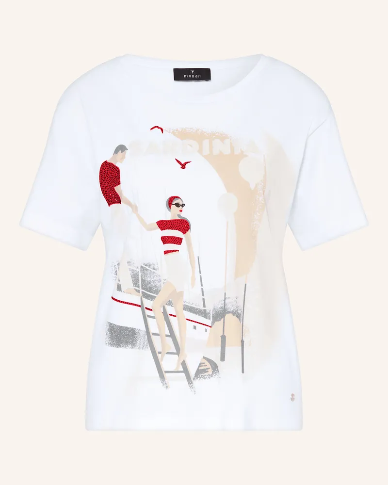 monari T-Shirt mit Schmucksteinen Weiss