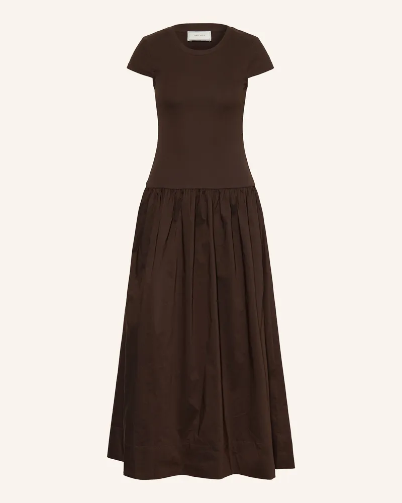 Neo Noir Kleid Tuscany Im Materialmix braun Dunkelbraun