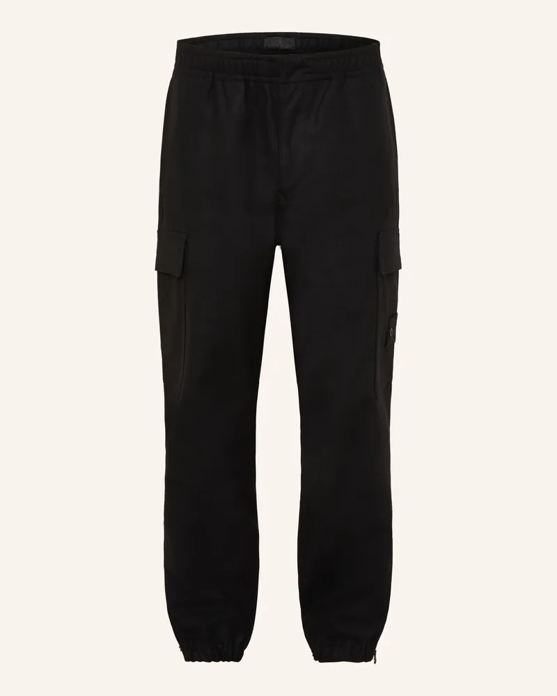 Stone Island Cargohose GHOST aus Flanell Schwarz