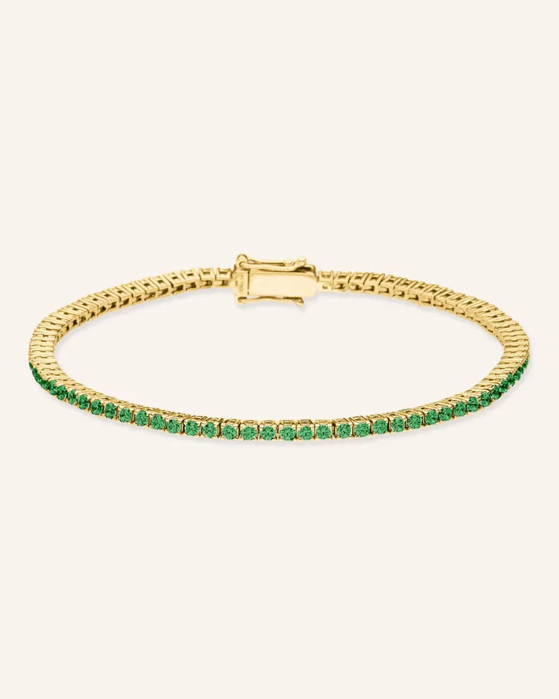 VEYNOU Armband TENNIS SMARAGD aus 14 Karat Gelbgold und 1,70ct. Smaragden Gold