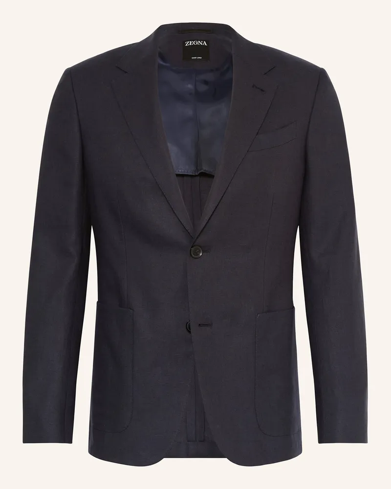 Ermenegildo Zegna Anzugsakko Extra Slim Fit aus Leinen Dunkelblau