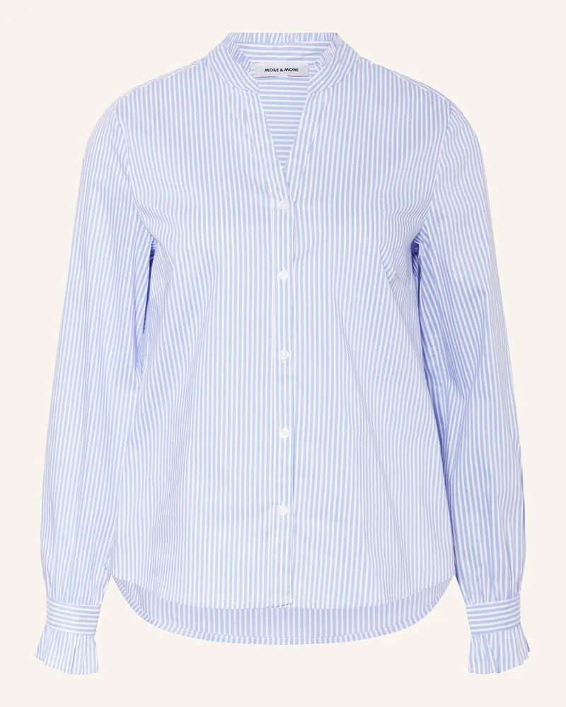 More & More Bluse mit Volants Hellblau