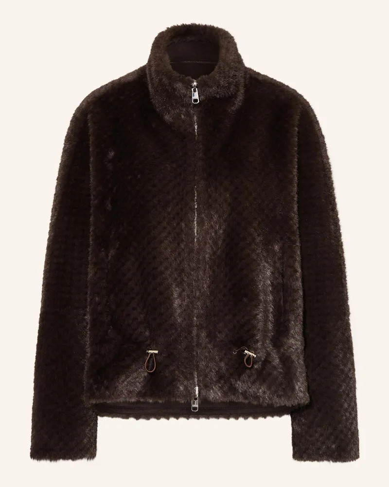 cinque Kunstfell-Jacke CISAFFI zum Wenden Dunkelbraun