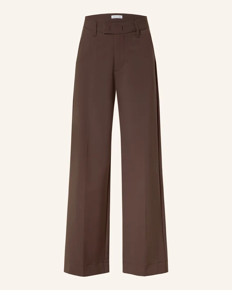 Mrs & HUGS Marlenehose braun Dunkelbraun