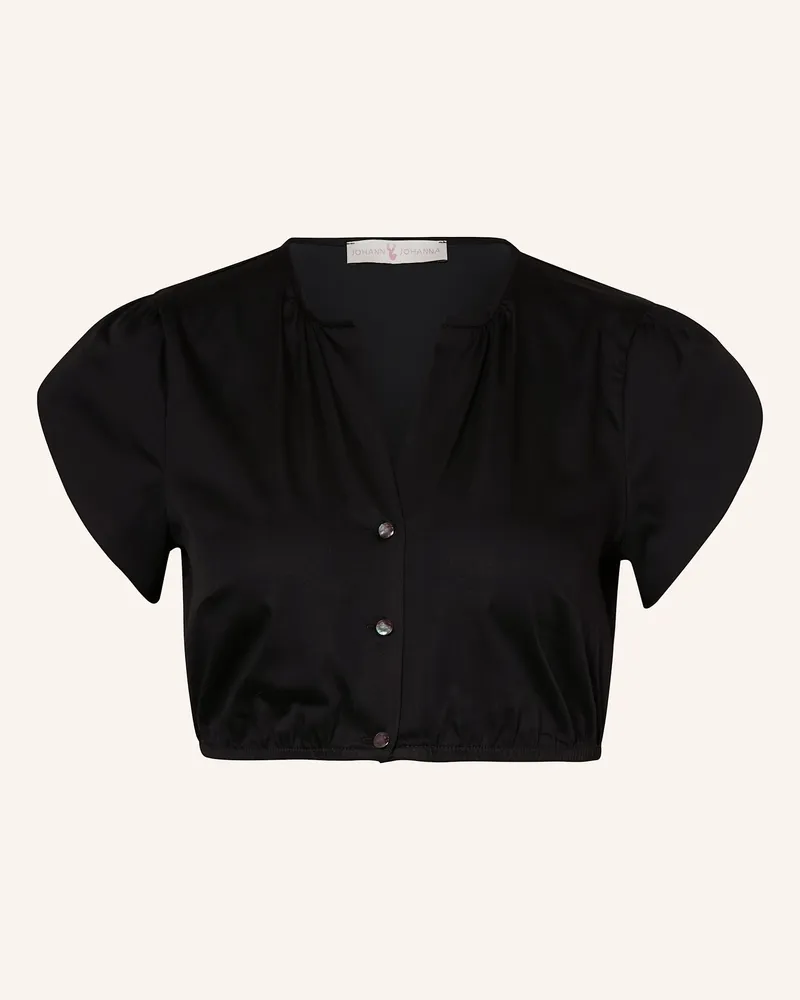 Johann & Johanna Dirndlbluse schwarz Schwarz