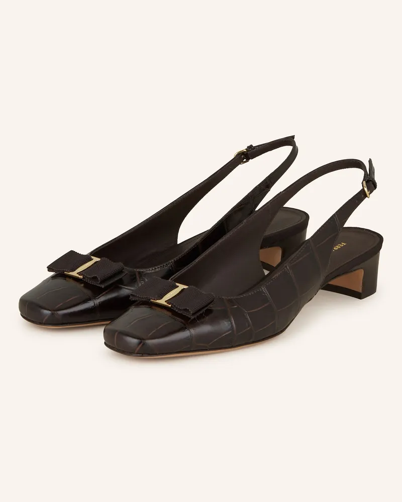 Ferragamo Slingpumps RIVADA Dunkelbraun