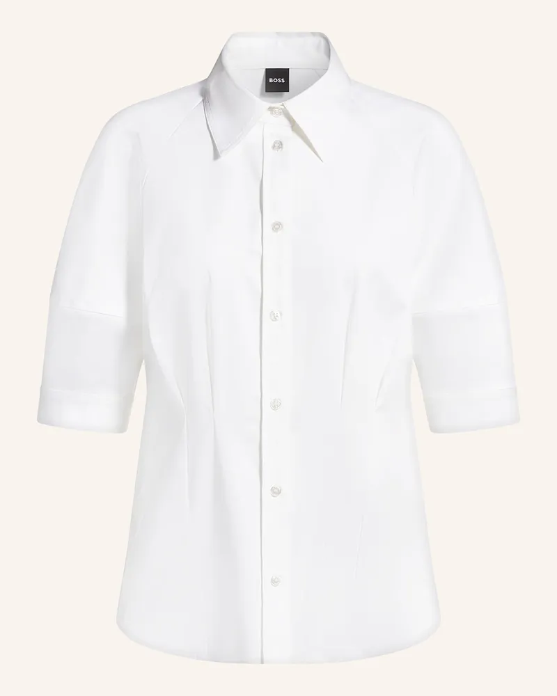 HUGO BOSS Hemdbluse BELAURENA mit 3/4-Arm Weiss