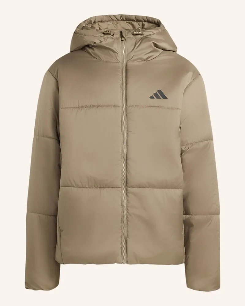 adidas Essentials Highloft Puffer Jacke, Isoliert beige Khaki