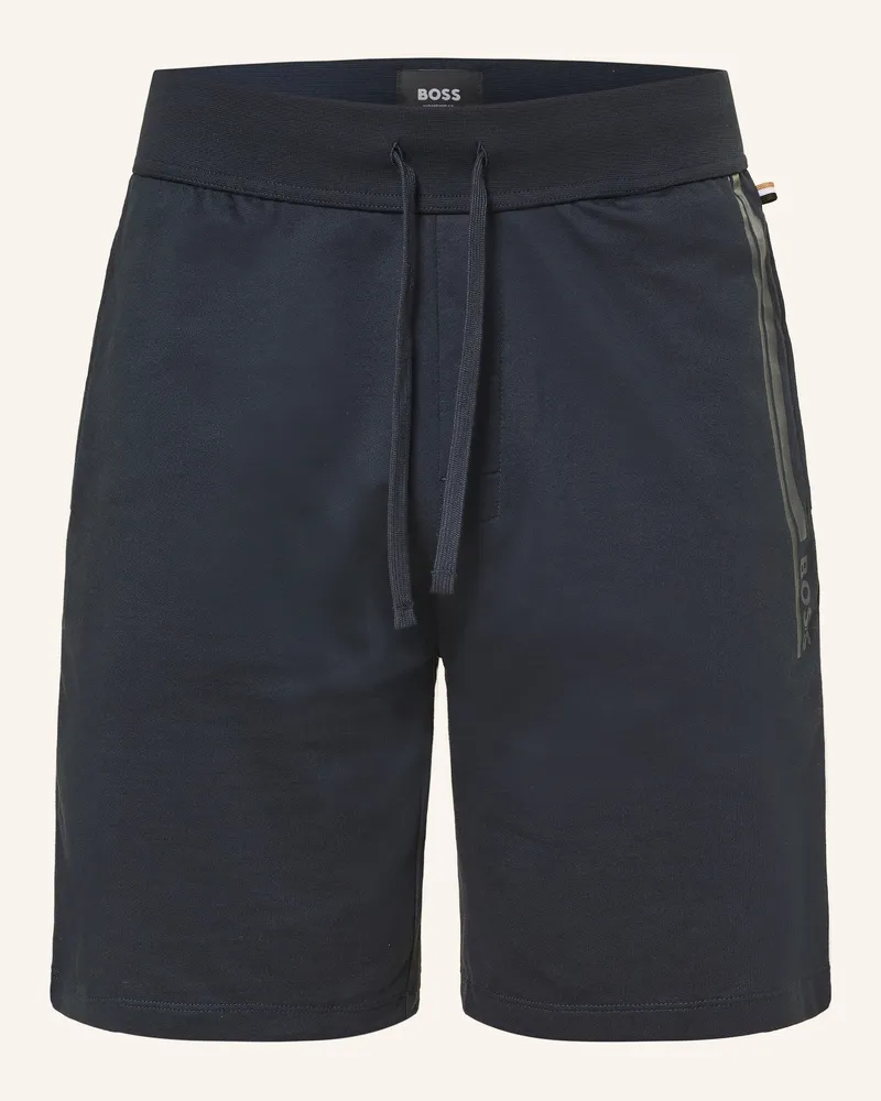HUGO BOSS Lounge-Sweatshorts Authentic blau Dunkelbraun