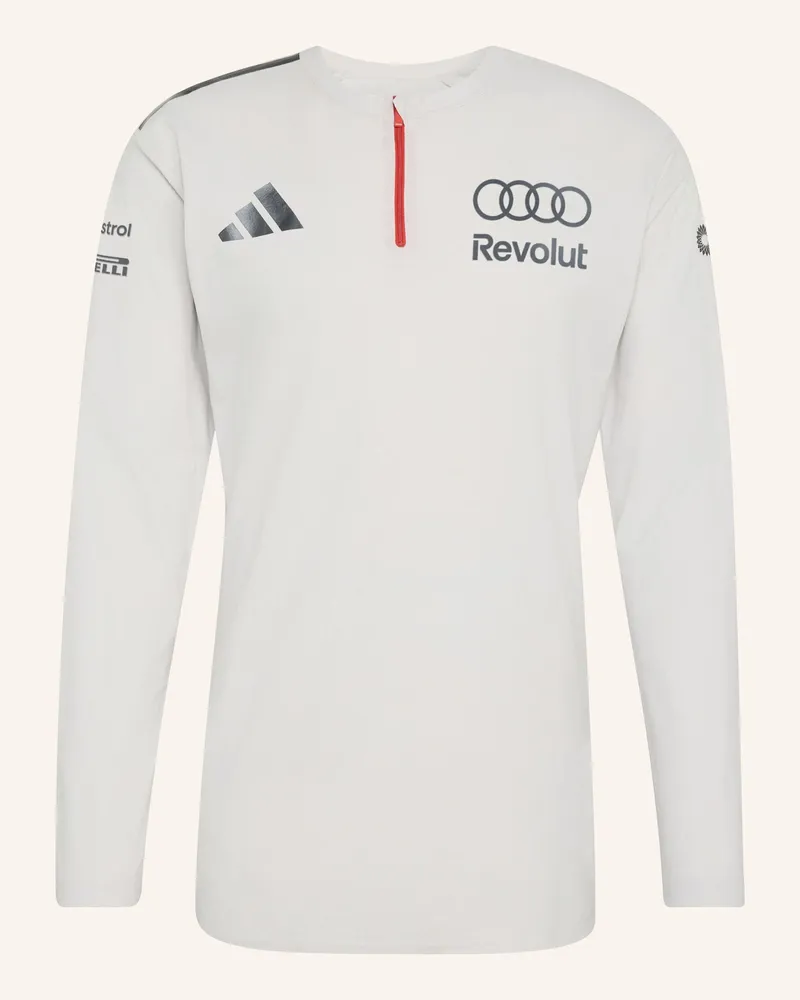 adidas Audi Revolut f1 Team Engineers & Marketing Poloshirt, Langärmelig weiss Grau