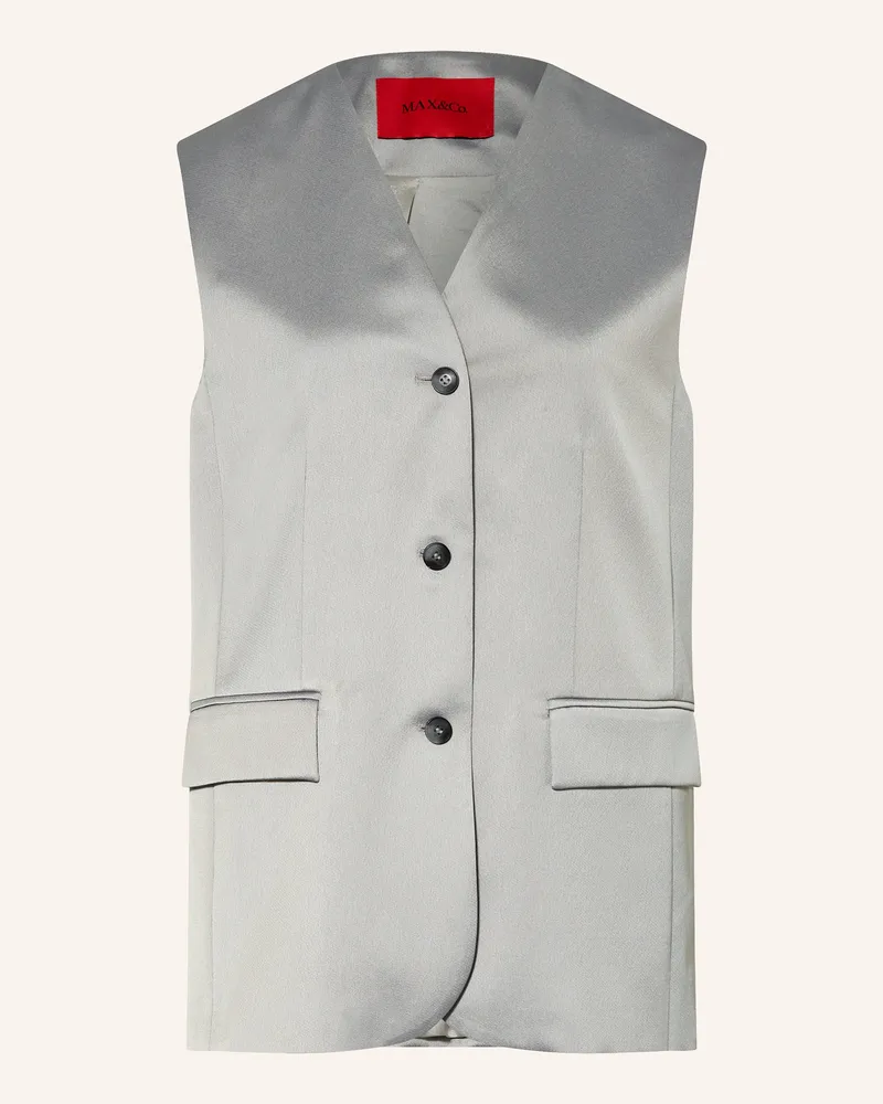 MAX&Co. Blazerweste LAVAGNA aus Satin Grau