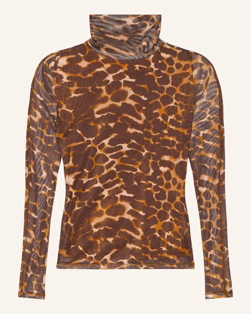 Fabienne Chapot Rollkragenshirt Jaydn Aus Mesh braun Camel