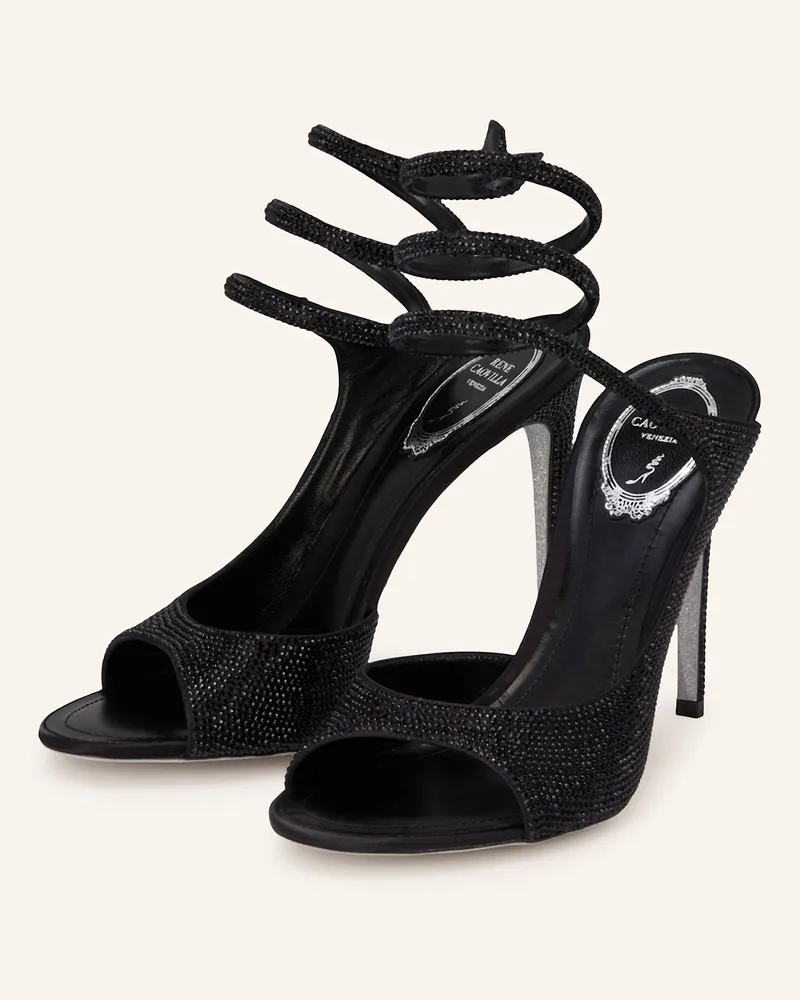 René Caovilla Slingpumps mit Schmucksteinen Schwarz