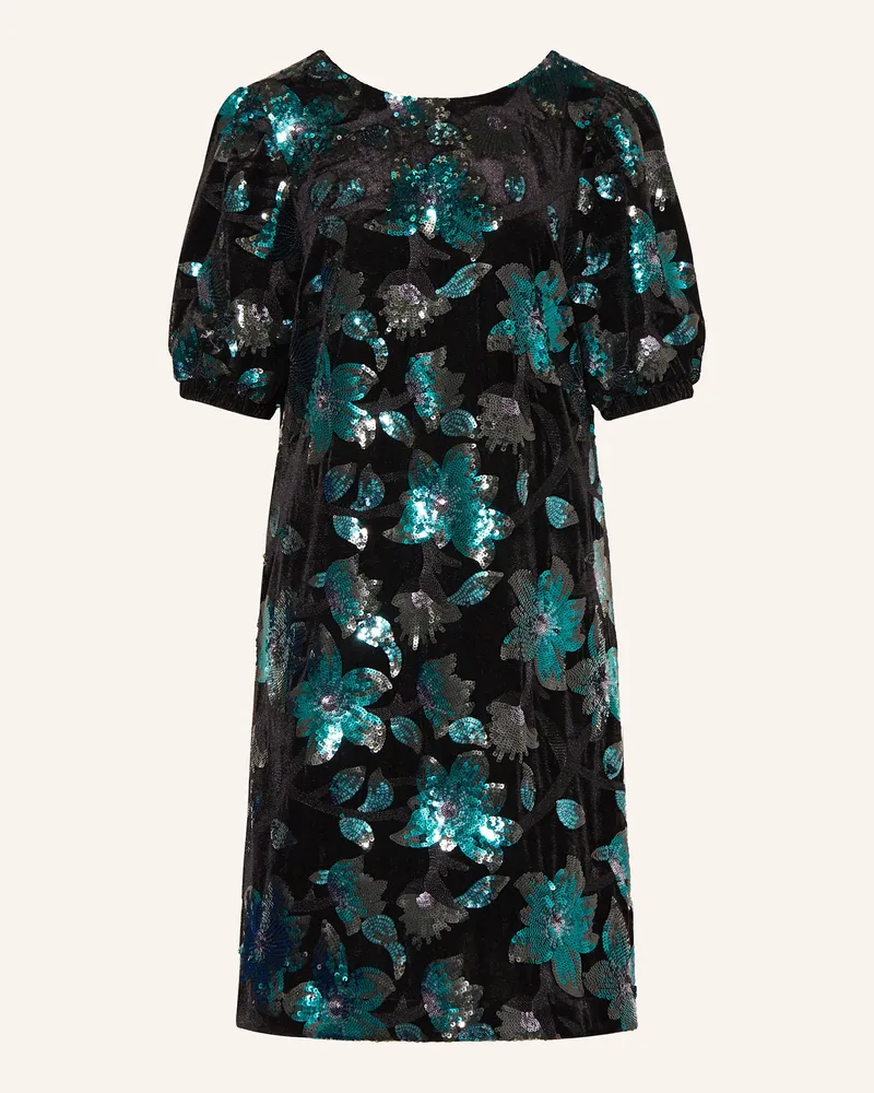 Mos Mosh Samtkleid MMCLEMENTE mit Pailletten Dunkelgrün