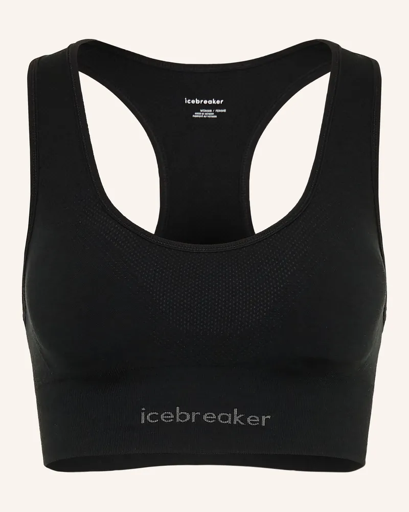 Icebreaker Sport-BH 260 ZONEKNIT SEAMLESS mit Merinowolle Schwarz